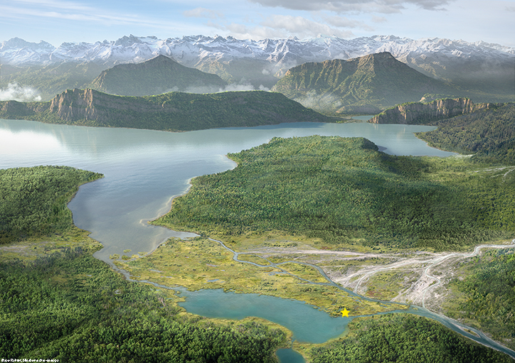 Landschaftsbild. Das Luzerner Seebecken vor 5500 Jahren. ©Joe Rohrer, bildebene.ch/swisstopo